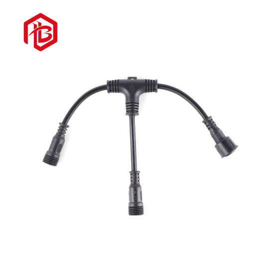 PVC/Rubber/Nylon 3 Way Plug Electrical Socket T Type IP68 Waterproof Connector